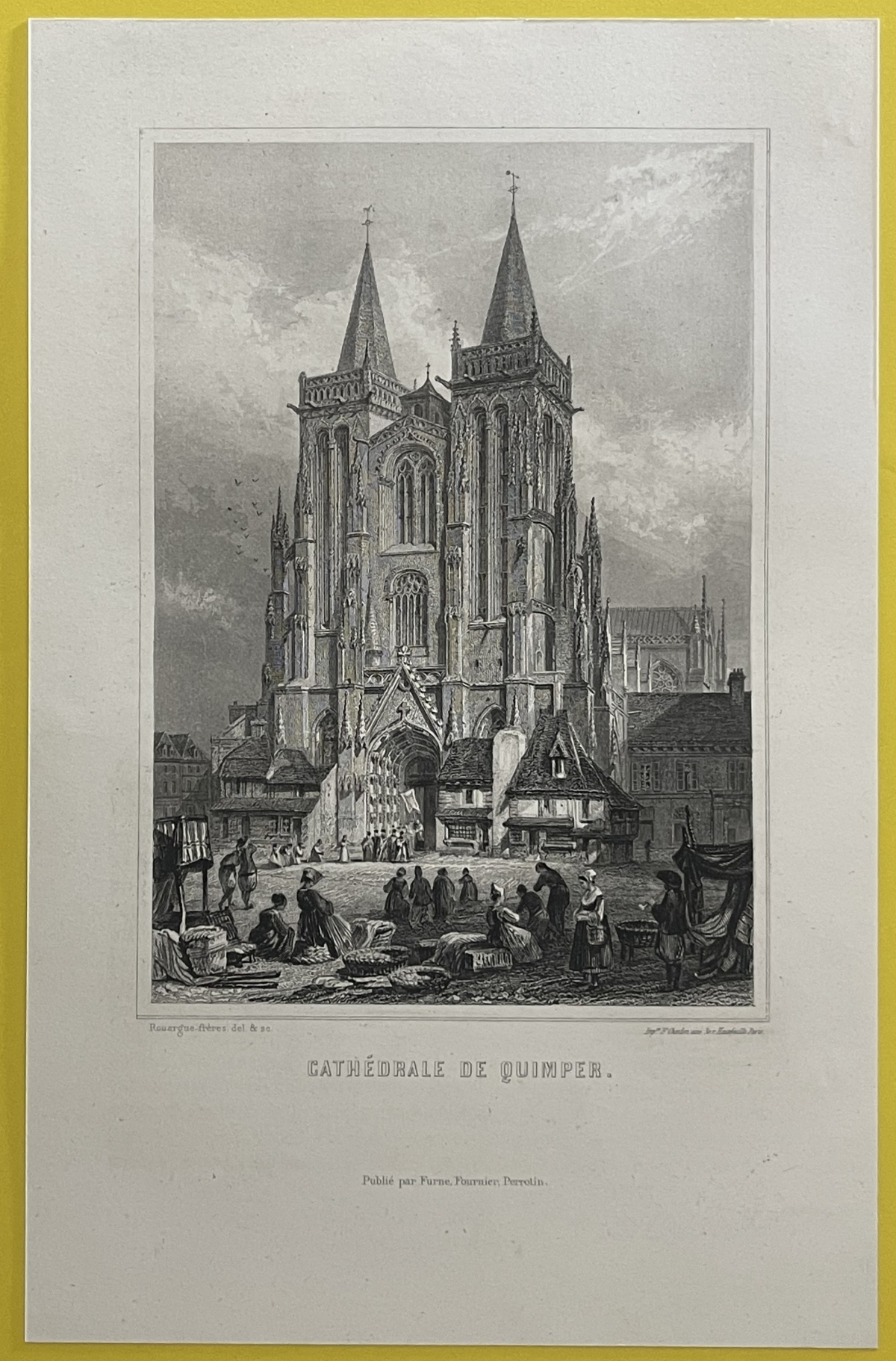 quimper_cathedrale_bretagne_gravure_par_rouargue_1838_france