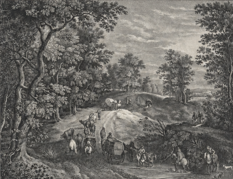 after_pierre_breughel_???_the_main_road_1791_antique_print_ecole_flamande