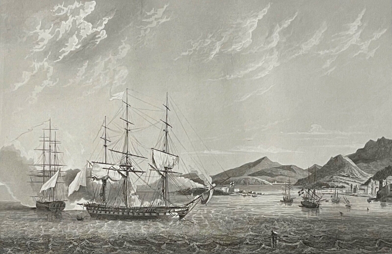 expedition_d_espagne_prise_fort_ile_verte_1823_marine_gravure_france_c_1840