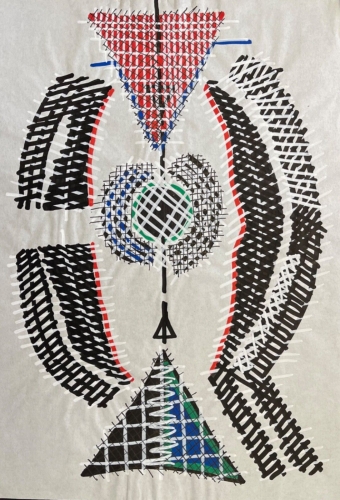 art_singulier_technique_mixte_encre_et_gouache