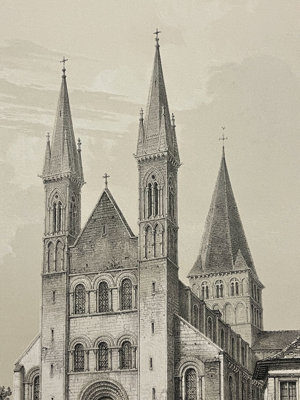 abbaye_saint-georges_de_boscherville_style_roman_lithographie_de_1852_france