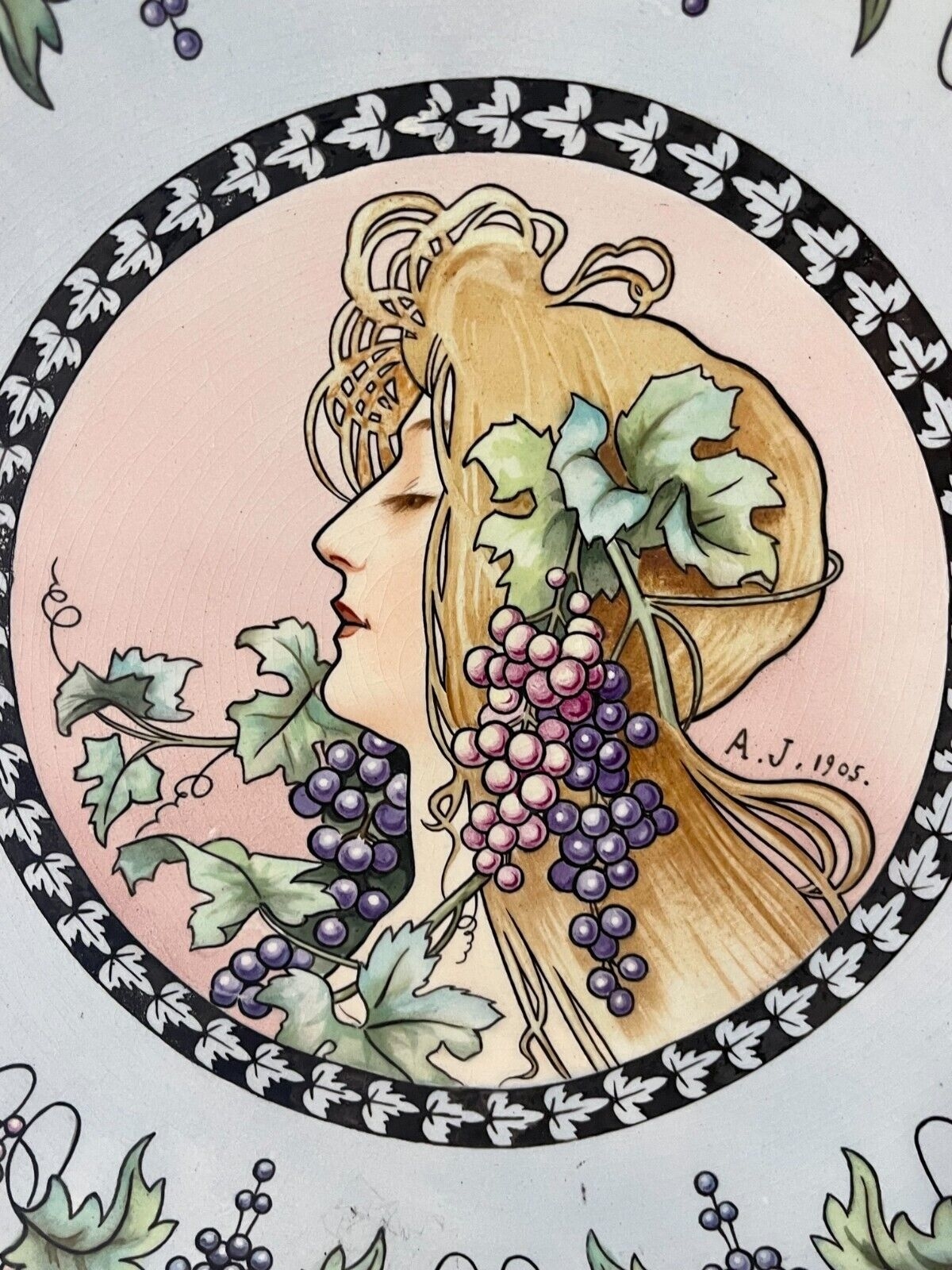 chinese_art_nouveau_plate_after_henri_privat_livemont_1905_woman_grapes