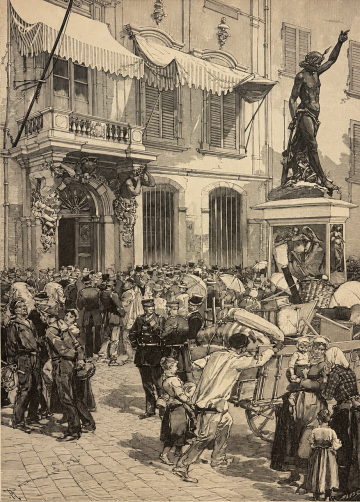 toulon_var_provence_1884_la_panique_devant_la_mairie_pendant_le_cholera_gravure_ancienne