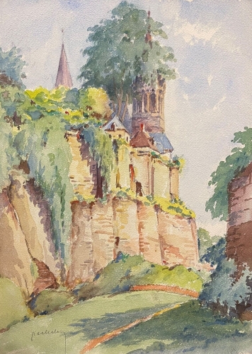 loches_indre-et-loire_aquarelle_vers_1938_france