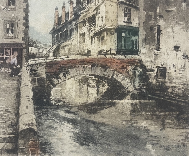 bruges_belgique_luigini_ferdinand_le_meebrug_gravure_en_aquatinte_vers_1930