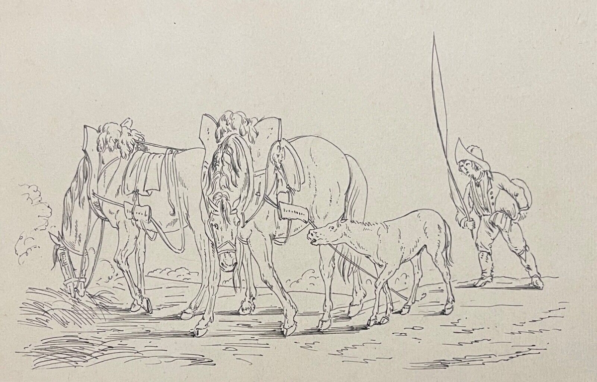 palfrenier_armee_napoleon_dessin_encre_antony_hottot_1865-1914_c_1885_cheval