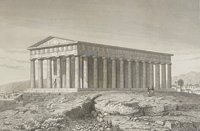 grece_temple_de_thesee_athenes_vers_1850_dapres_prestat