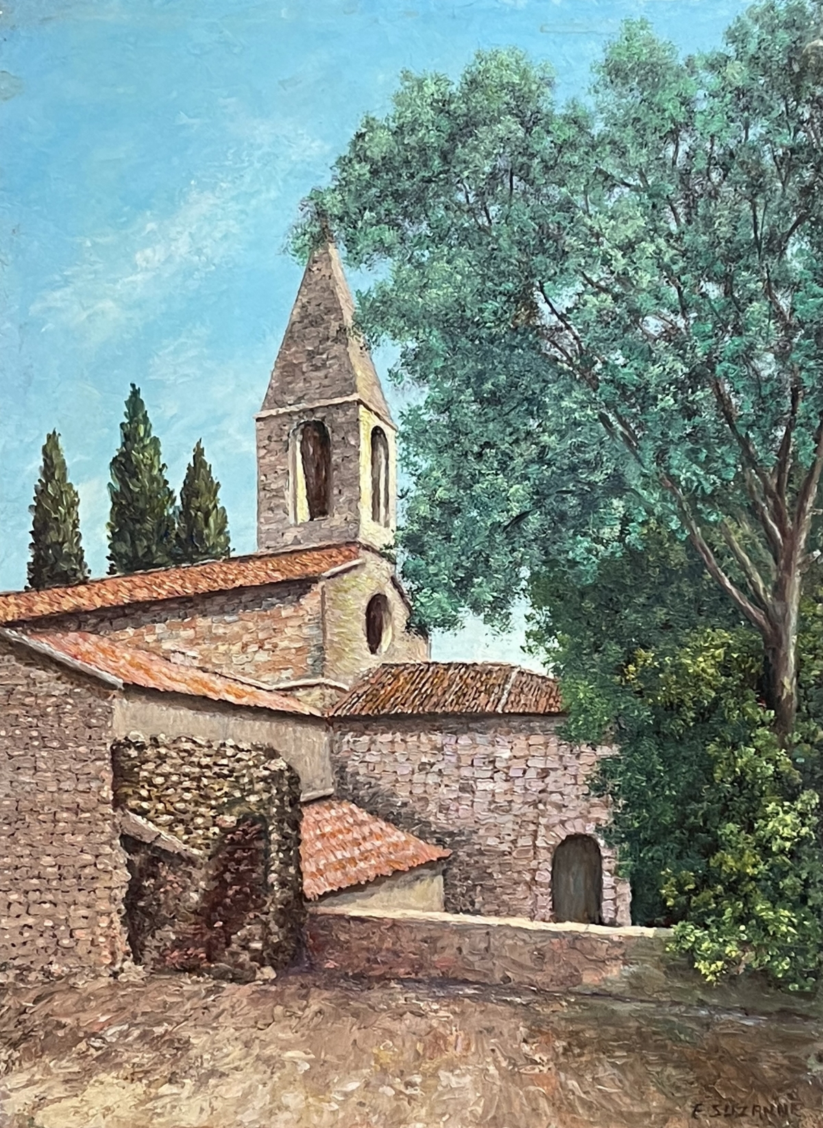 abbaye_cistercienne_du_thoronet_var_provence_france_acrylique_sur_bois_c_1980