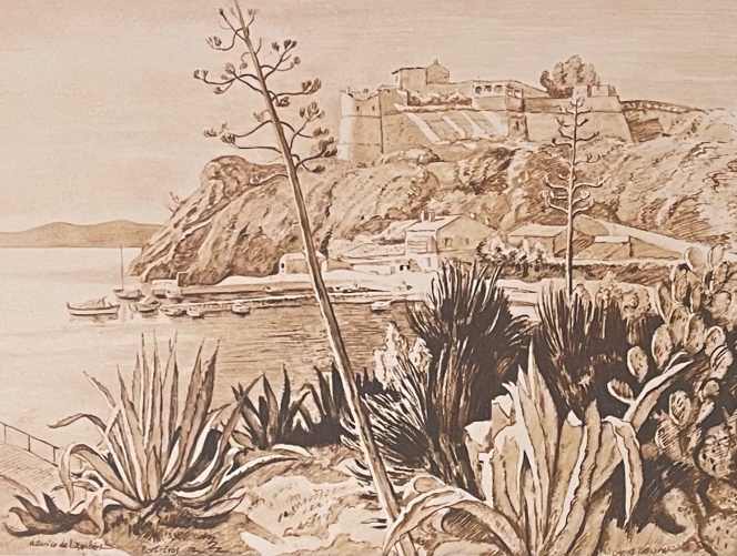 port-cros_hyeres_var_estampe_vers_1942_france_provence