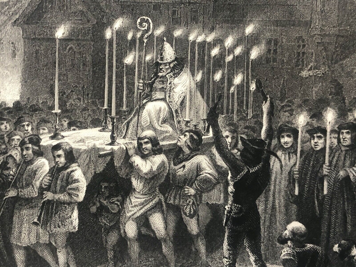 fete_des_fous_ou_fete_des_innocents_election_du_pape_des_fous_mascarade_xixe