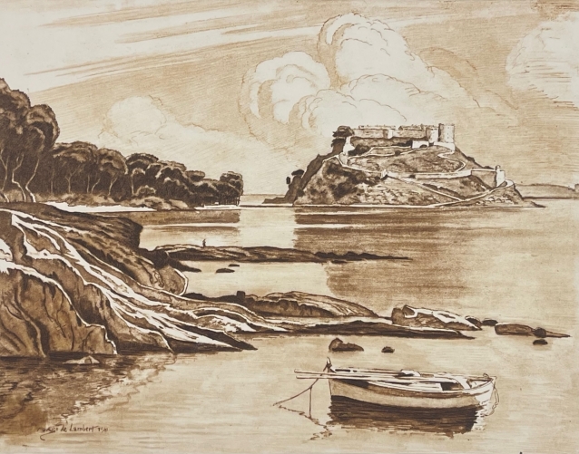 bregancon_plage_et_fort_vers_1942_var_bormes-les-mimosas_france_provence