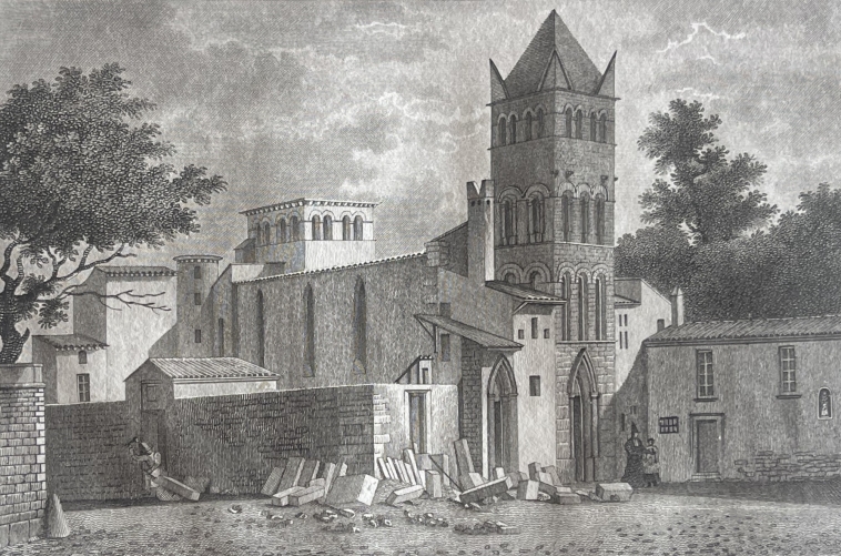 lyon_basilique_romane_abbaye_saint_martin_dainay_gravure_schoerder_1832_france