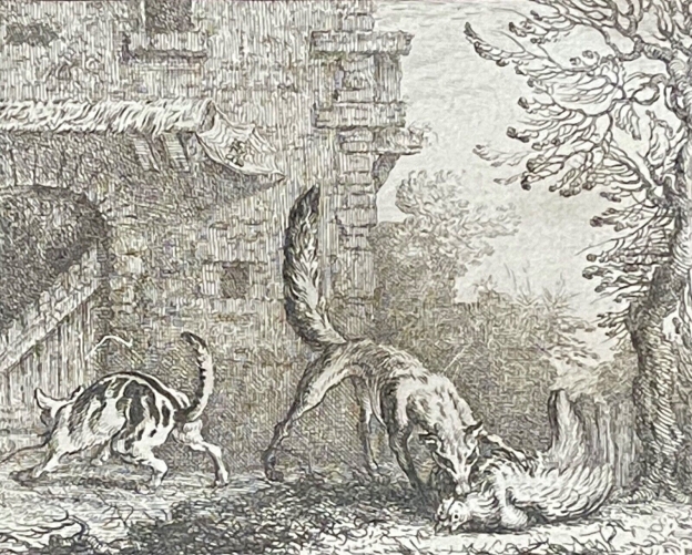 le_renard_et_le_chat_claude_gillot_1673-1722_gravure_1719_france