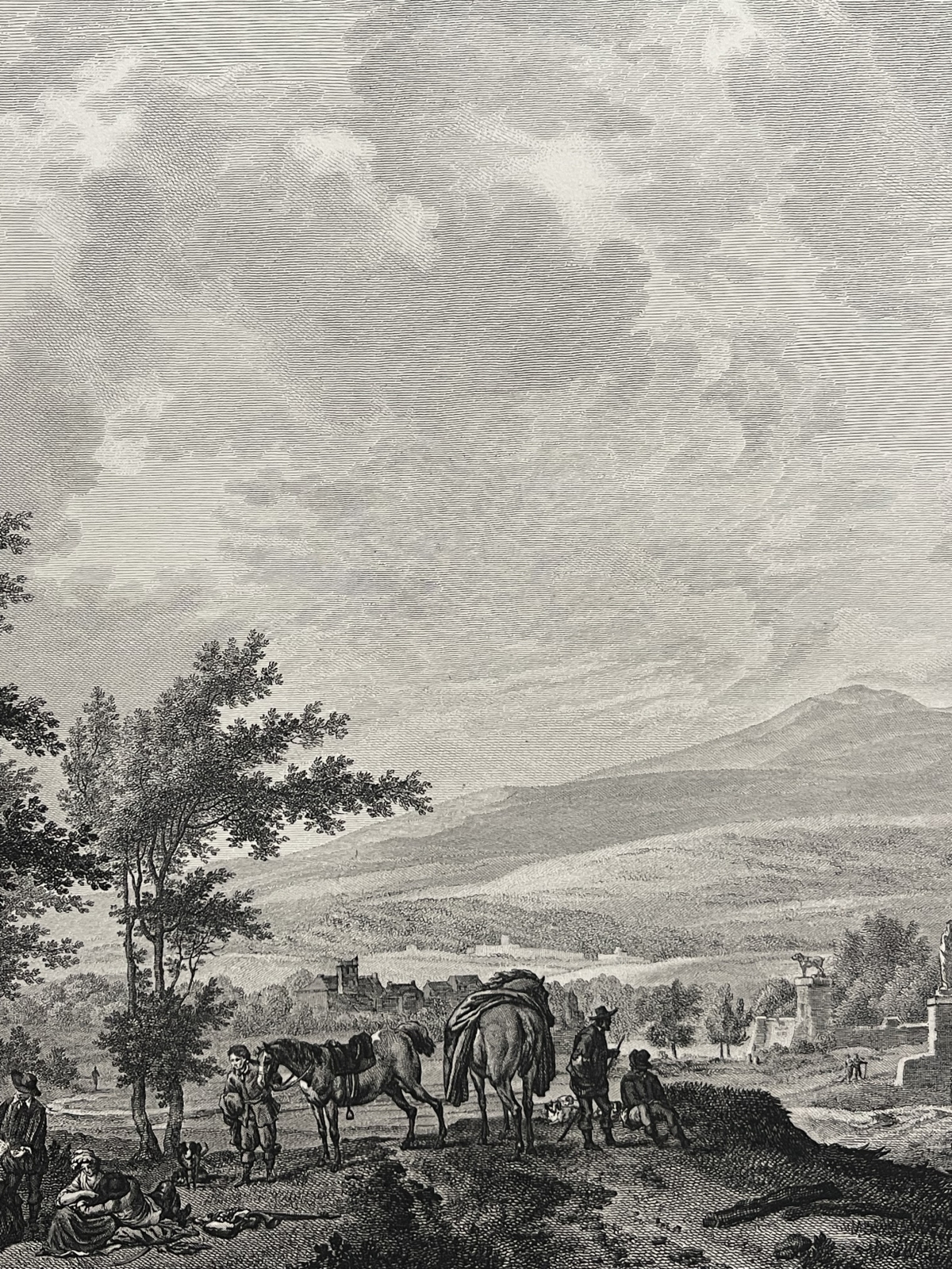 halte_de_chasseurs_dapres_wouwermans_gravure_au_burin_niquet_tirage_vers_1850