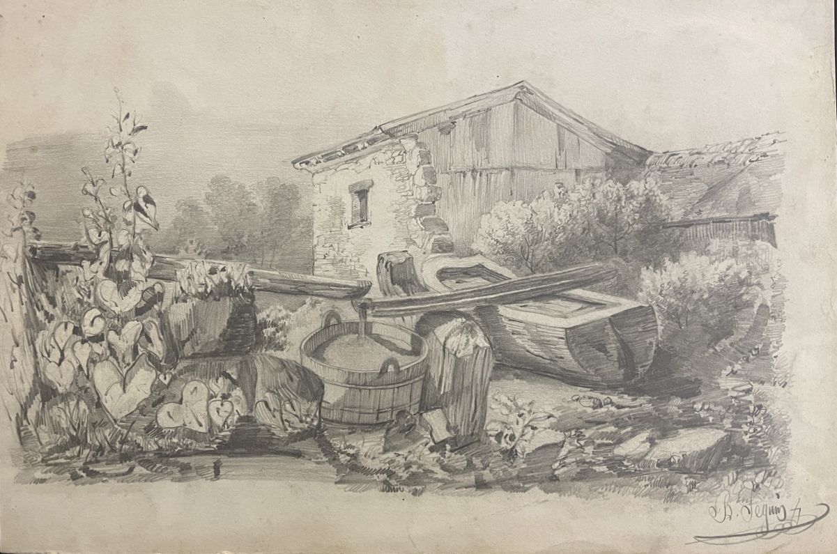 bergerie_de_montagne_dessin_graphite_vers_1900_france