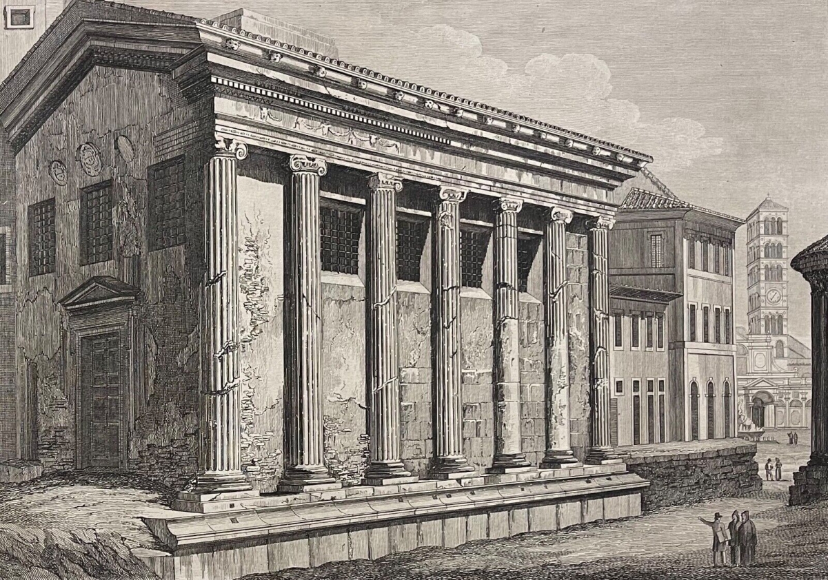 rome_temple_de_la_fortune_virile_1828_par_pietro_parboni_italie