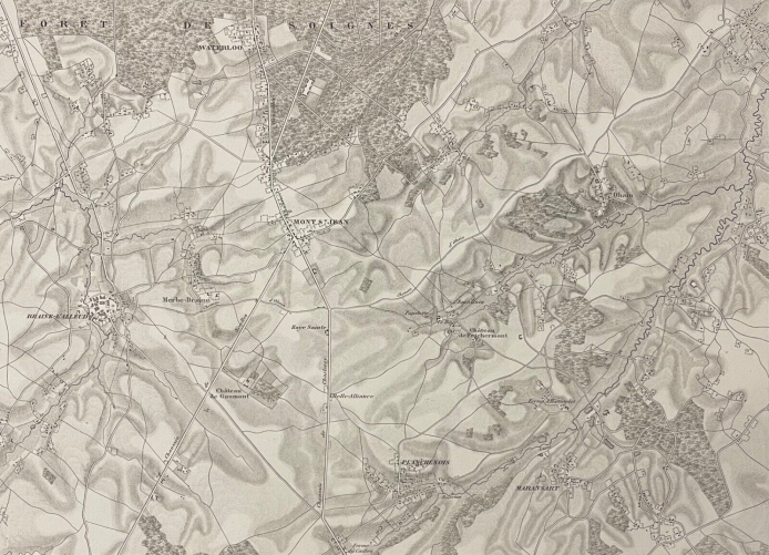 napoleon_bonaparte_plan_du_champ_de_bataille_waterloo_1815_belgique_carte_1848