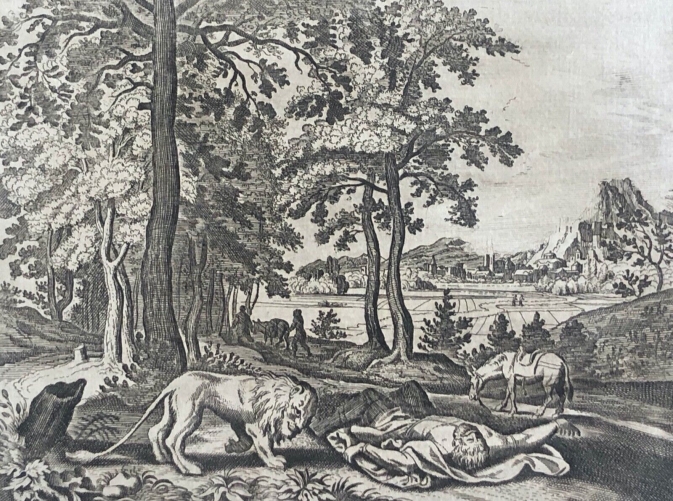 prophete_desobeissant_tue_par_un_lion_dapres_merian_xvii_genese_israel_rois