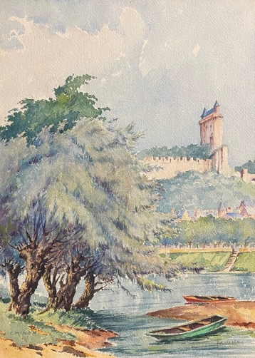 chinon_aquarelle_vers_1938_indre-et-loire_france