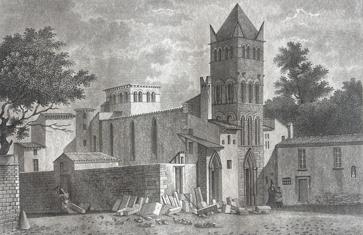 lyon_basilique_romane_abbaye_saint_martin_dainay_gravure_schoerder_1832_france