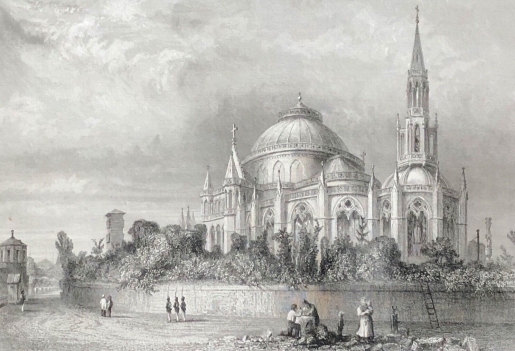 chapelle_royale_a_dreux_erigee_en_1816_lithographie_par_doherty_1845