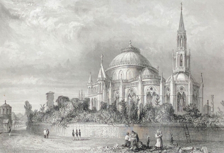 chapelle_royale_a_dreux_erigee_en_1816_lithographie_par_doherty_1845