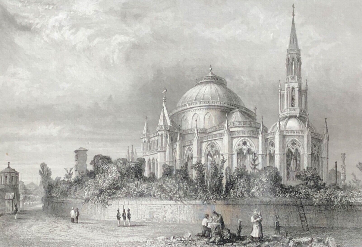 chapelle_royale_a_dreux_erigee_en_1816_lithographie_par_doherty_1845