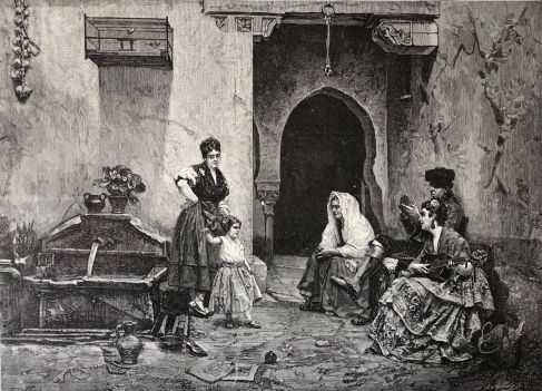 jules_worms_1832-1914_la_vocation_flamenco_danse_estampe_vers_1875_espagna