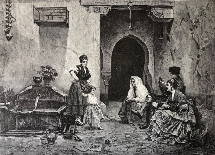 jules_worms_1832-1914_la_vocation_flamenco_danse_estampe_vers_1875_espagna