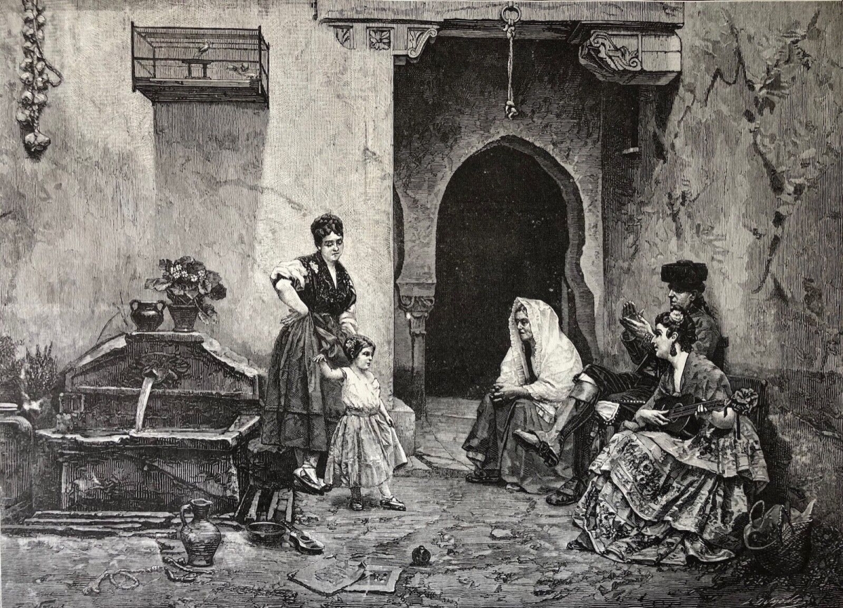 jules_worms_1832-1914_la_vocation_flamenco_danse_estampe_vers_1875_espagna