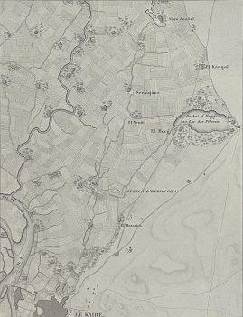 egypte_plan_plaine_heliopolis_en_1800_bataille_general_kleber_gravure_1848