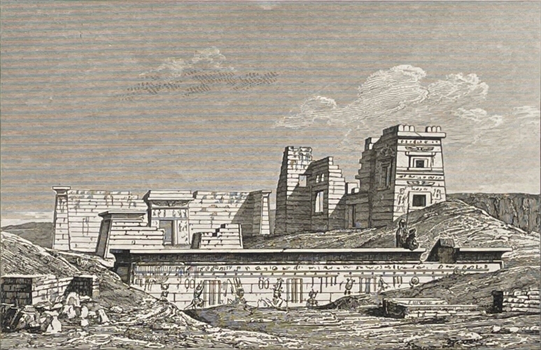 temple_des_millions_dannees_de_ramses_iii_gravure_c_1850_egypte_medinet_habou