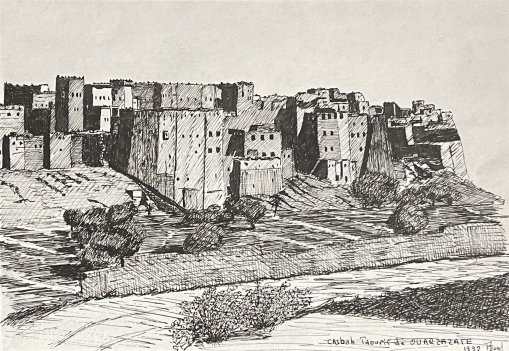 ouarzazate_maroc_dessin_a_lencre_anonyme_de_1992