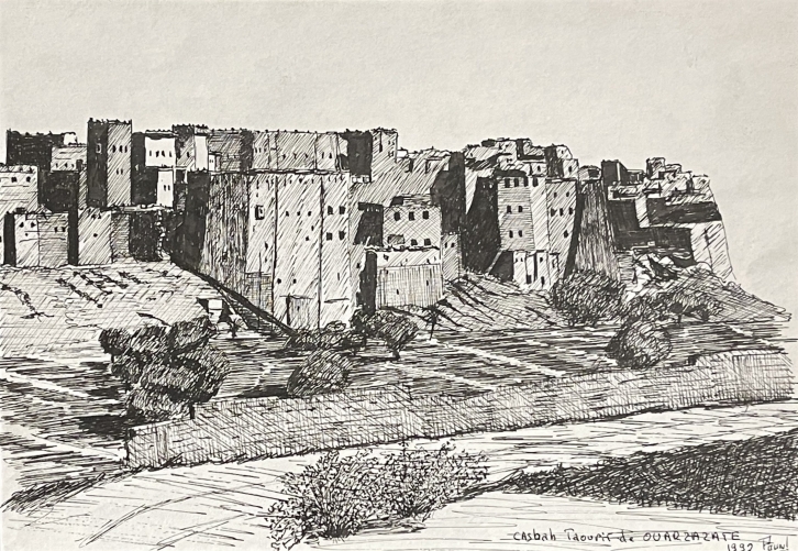 ouarzazate_maroc_dessin_a_lencre_anonyme_de_1992