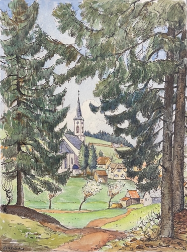 sasbachwalden_allemagne_bade-wurtemberg_ortenau_aquarelle_1965