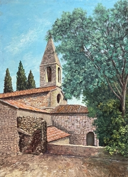 abbaye_cistercienne_du_thoronet_var_provence_france_acrylique_sur_bois_c_1980