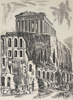 temple_antique_attribue_a_albert_decaris_vers_1958