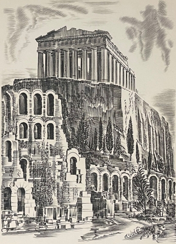 temple_antique_attribue_a_albert_decaris_vers_1958