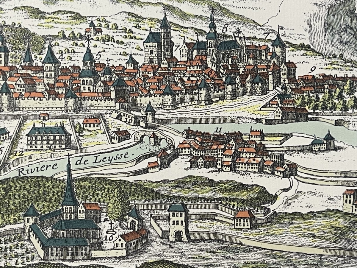 chambery_france_vue_au_xviii_siecle_tirage_vers_1970_savoie