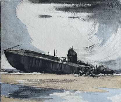 sous-marin_allemand_uc-61_echoue_en_1917_a_wissant_aquatinte_1920_guerre_1914