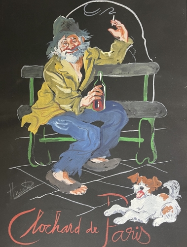 clochard_de_paris_et_son_chien_gouache_signee_alice_huertas_xxe_france