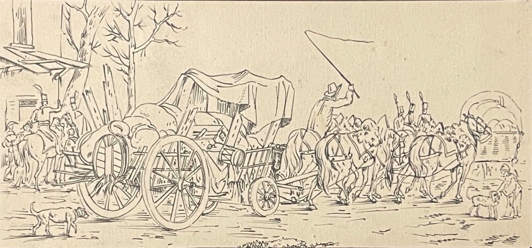 le_ravitaillement_des_troupes_napoleon_gravure_suiveur_swebach_debut_xixe_france
