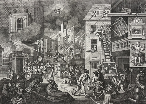 william_hogarth_1697_-_1764_incendie_en_amerique_pompier_usa_the_time