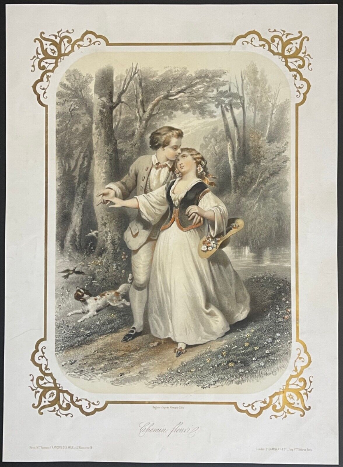 chemin_fleuri_amour_champetre_galant_post_romantisme_lithographie_1863_france