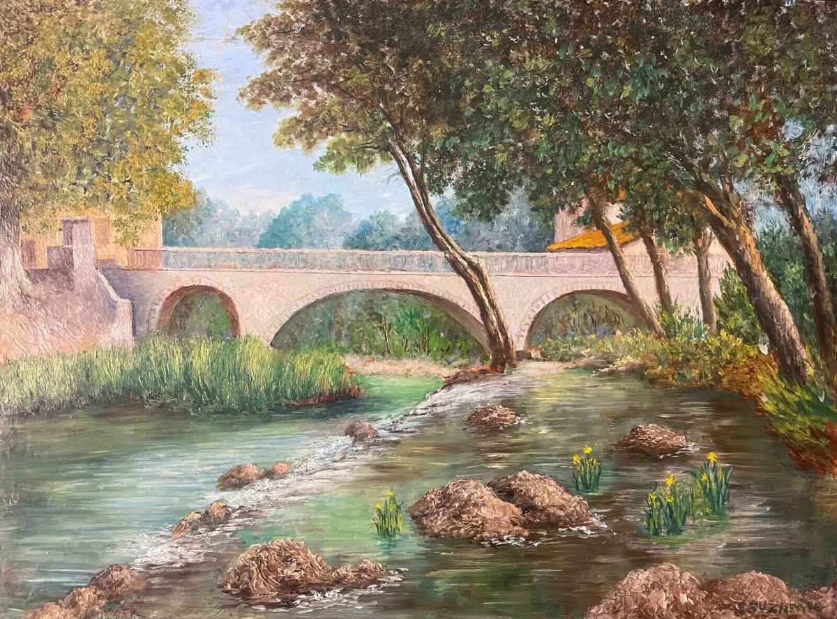 brignoles_vieux_pont_des_augustins_peinture_acrylique_sur_bois_provence_france