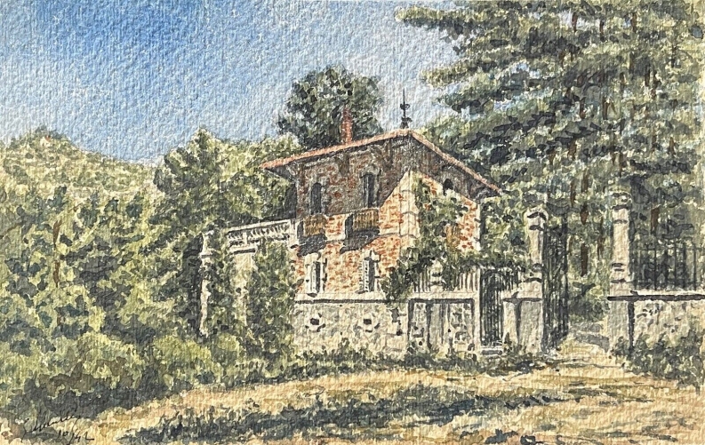 chateau_de_le_chataigneraie_la_conciergerie_aquarelle_de_1942_france_signee