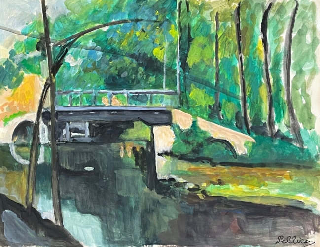 le_pont_de_maincy_pres_de_melun_grande_gouache_signee_xxe