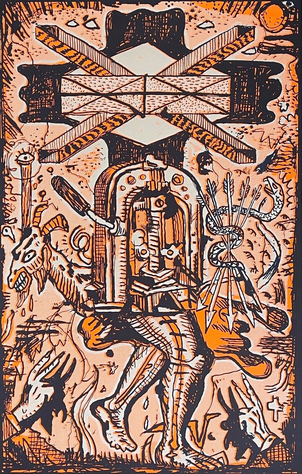 art_brut_poster_serigraphie_de_bolino_pakito_titre_press_bouc