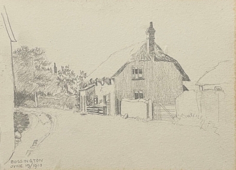 bossington_dans_le_somerset_dessin_original_1910_angleterre_royaume-uni