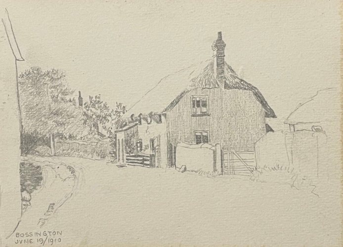 bossington_dans_le_somerset_dessin_original_1910_angleterre_royaume-uni